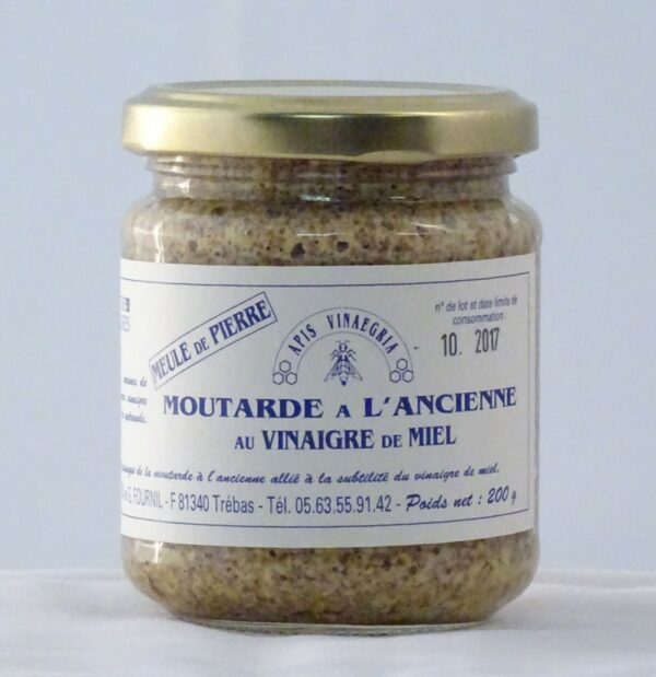 Moutarde à l'ancienne au vinaigre de miel 200g